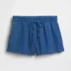 Pantalones cortos de denim de gasa de algodón de 4"