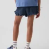 Pantalones cortos de denim de gasa de algodón para niños con volantes