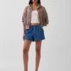 Pantalones cortos de denim ultrasuaves de talle medio