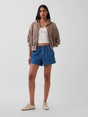 Pantalones cortos de denim ultrasuaves de talle medio