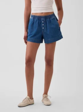 Pantalones cortos de denim ultrasuaves de talle medio