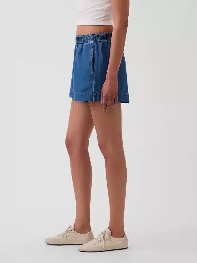 Pantalones cortos de denim ultrasuaves de talle medio