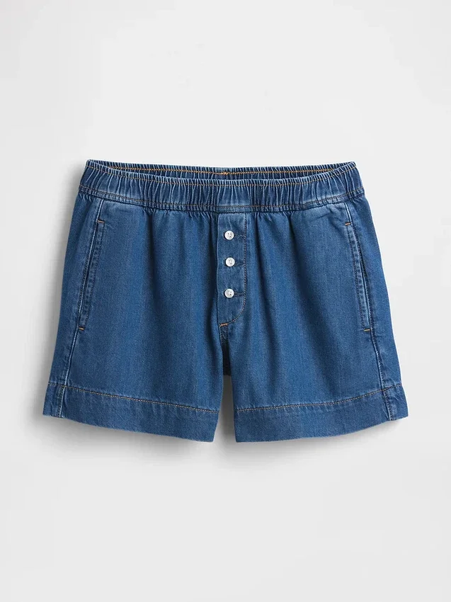 Pantalones cortos de denim ultrasuaves de talle medio