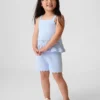 Pantalones cortos de ganchillo con dobladillo festoneado para bebés y niños pequeños