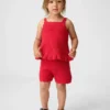 Pantalones cortos de ganchillo con dobladillo festoneado para bebés y niños pequeños