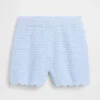 Pantalones cortos de ganchillo con dobladillo festoneado para bebés y niños pequeños