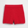 Pantalones cortos de ganchillo con dobladillo festoneado para bebés y niños pequeños