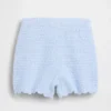 Pantalones cortos de ganchillo con dobladillo festoneado para bebés y niños pequeños