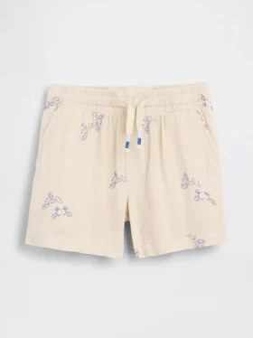 Pantalones cortos de gasa de algodón estampados para bebés y niños pequeños