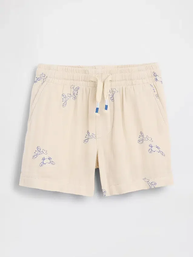 Pantalones cortos de gasa de algodón estampados para bebés y niños pequeños