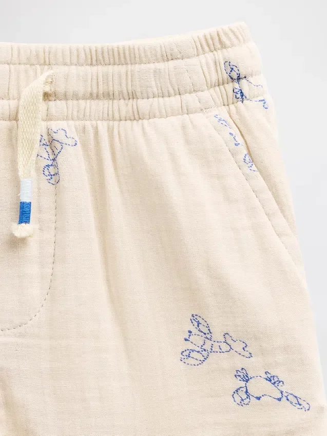 Pantalones cortos de gasa de algodón estampados para bebés y niños pequeños