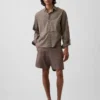 Pantalones cortos de lino y algodón de 7,5"