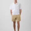 Pantalones cortos de lino y algodón de 7,5"