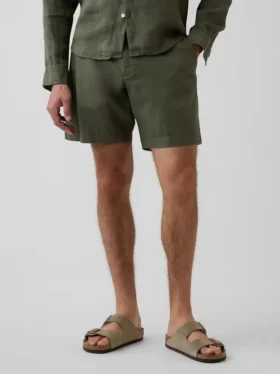 Pantalones cortos de lino y algodón de 7,5″