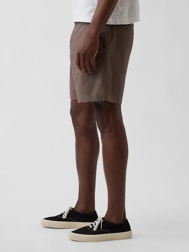 Pantalones cortos de lino y algodón de 7,5"