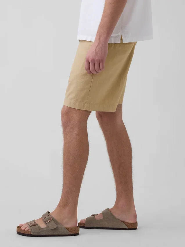 Pantalones cortos de lino y algodón de 7,5"