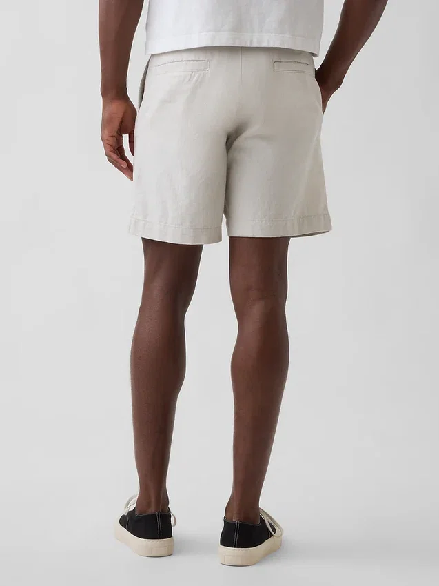 Pantalones cortos de lino y algodón de 7,5"