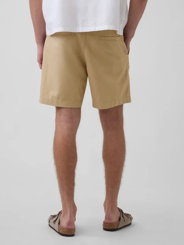 Pantalones cortos de lino y algodón de 7,5"
