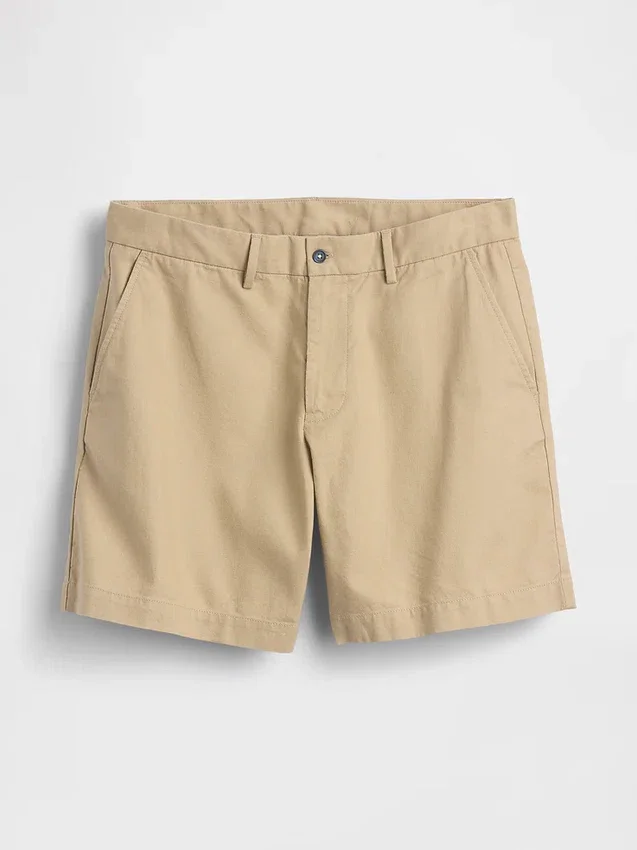 Pantalones cortos de lino y algodón de 7,5"
