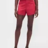 Pantalones cortos de mezcla de lino de talle medio de 4"