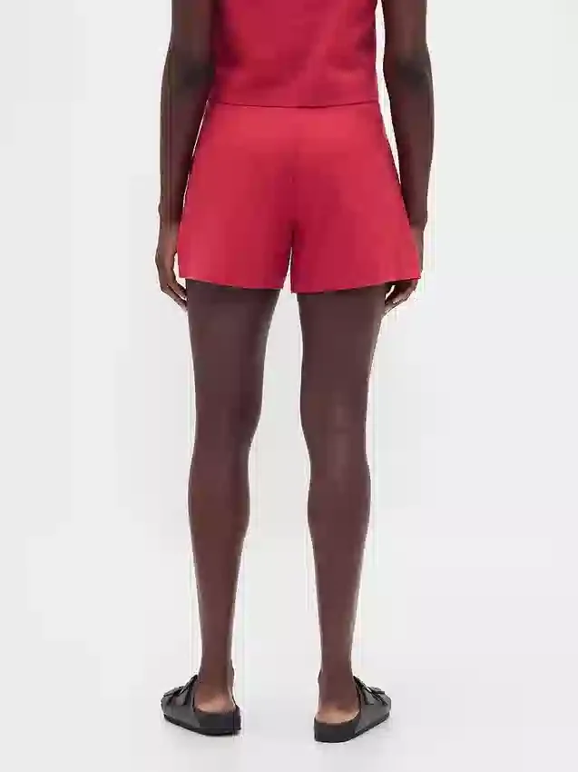 Pantalones cortos de mezcla de lino de talle medio de 4"