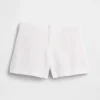 Pantalones cortos de mezcla de lino de talle medio de 4"