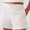 Pantalones cortos de mezcla de lino de talle medio de 4"