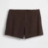Pantalones cortos de mezcla de lino de talle medio de 4"