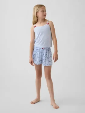 Pantalones cortos de pijama de canalé reciclado para niños