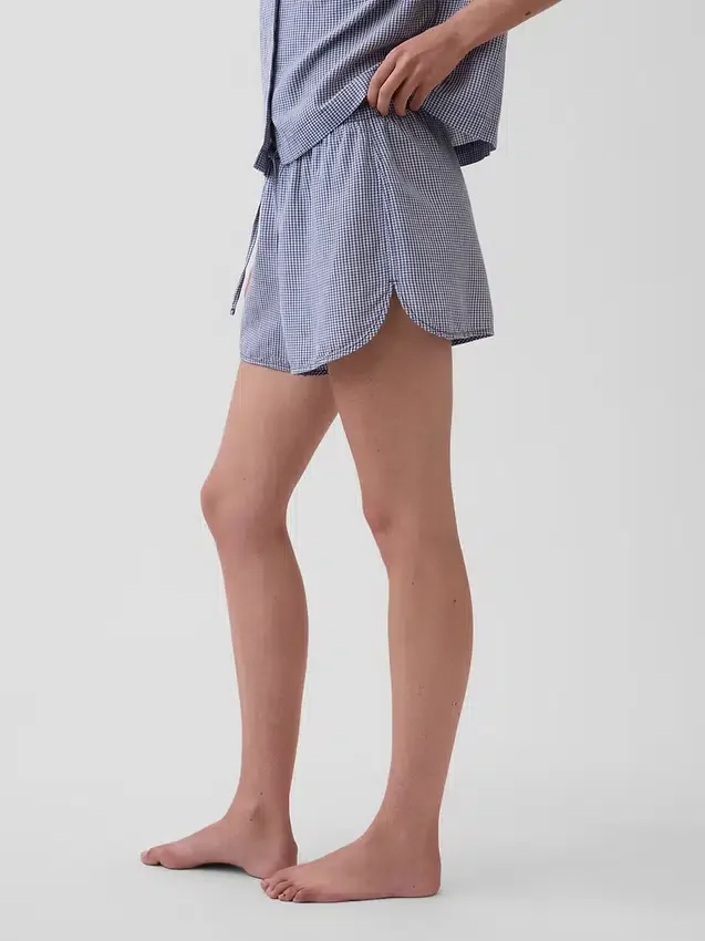 Pantalones cortos de pijama de gasa arrugada