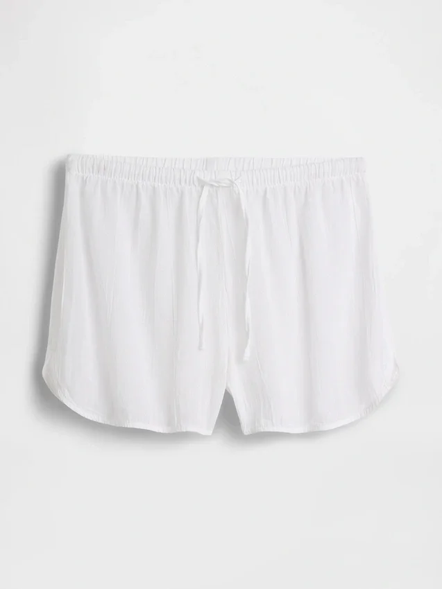 Pantalones cortos de pijama de gasa arrugada
