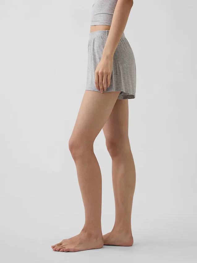 Pantalones cortos de pijama de modal acanalado, de tacto muy suave