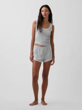 Pantalones cortos de pijama de modal supersuaves con ribete de encaje