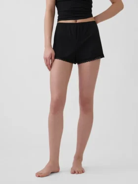 Pantalones cortos de pijama de modal supersuaves con ribete de encaje