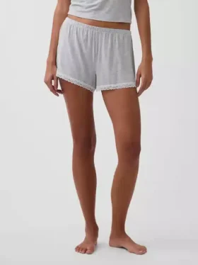 Pantalones cortos de pijama de modal supersuaves con ribete de encaje