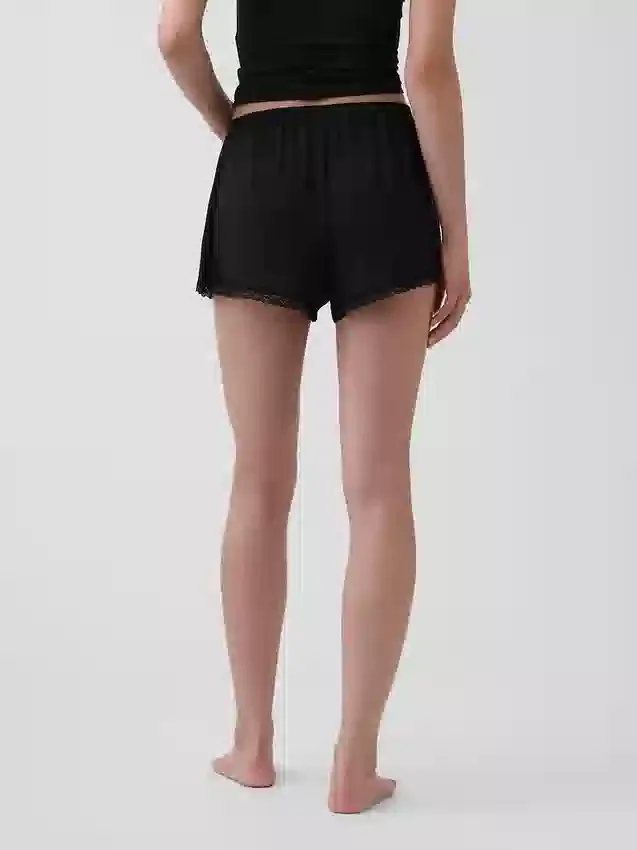 Pantalones cortos de pijama de modal supersuaves con ribete de encaje