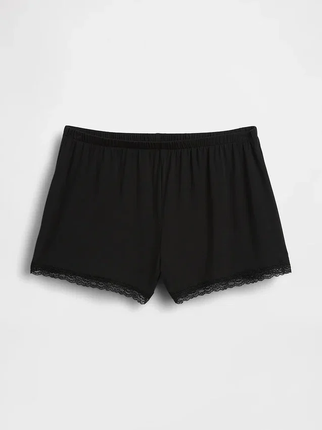 Pantalones cortos de pijama de modal supersuaves con ribete de encaje