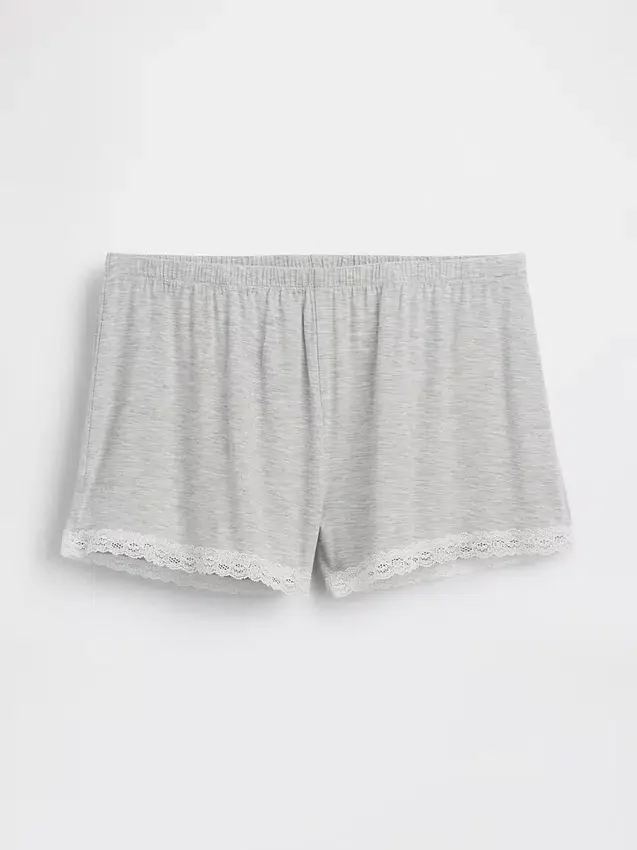 Pantalones cortos de pijama de modal supersuaves con ribete de encaje