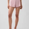 Pantalones cortos de pijama de punto pointelle con bajo ondulado