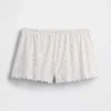 Pantalones cortos de pijama de punto pointelle con bajo ondulado