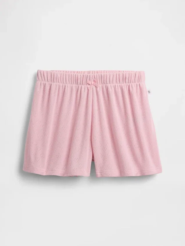 Pantalones cortos de pijama de punto pointelle reciclado para niños