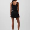 Pantalones cortos de pijama holgados con acanalado fino