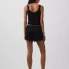 Pantalones cortos de pijama holgados con acanalado fino
