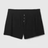 Pantalones cortos de pijama holgados con acanalado fino