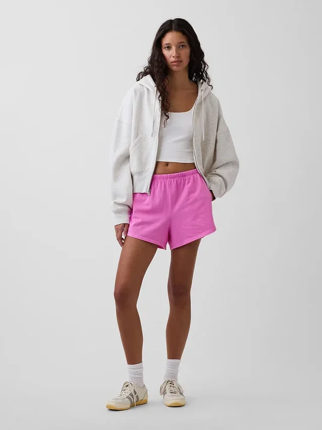 Pantalones cortos de punto con bajo en forma de delfín de 3"