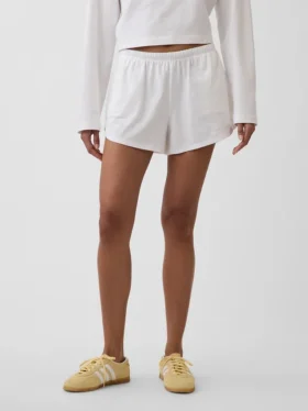 Pantalones cortos de punto con bajo en forma de delfín de 3″