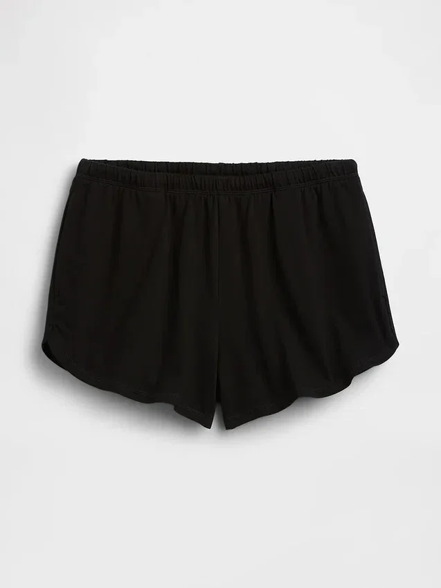 Pantalones cortos de punto con bajo en forma de delfín de 3"