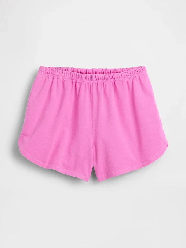 Pantalones cortos de punto con bajo en forma de delfín de 3"