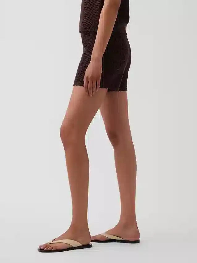 Pantalones cortos de punto de ganchillo 100 % algodón