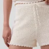 Pantalones cortos de punto de ganchillo 100 % algodón